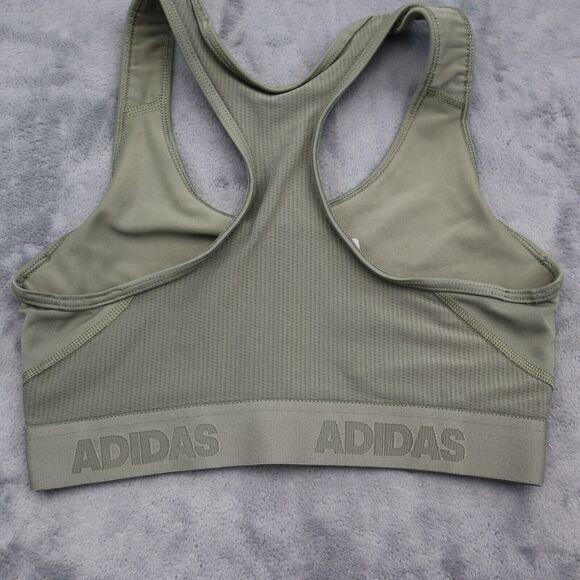 Adidas Sports Bra Womens XS Gray Scoop Neck Racerback Tech Fit Compression Top - Picture 11 of 12